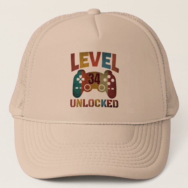 LEVEL 34 UNLOCKED TRUCKER HAT (Front)