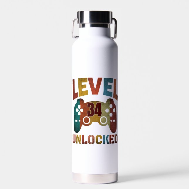 LEVEL 34 UNLOCKED   WATER BOTTLE (Front)