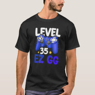 Level 35 EZ GG 35th Gamer Man Controller Birthday T-Shirt