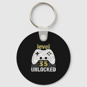 Level 35 Unlocked 35th Birthday 35 Year Old Gift F Keychain