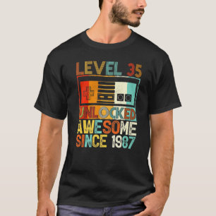 Level 35 Unlocked Awesome Since 1987 35th Birthday T-Shirt