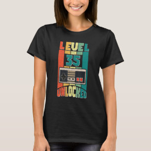 Level 35 Unlocked Funny Video Gamer 35th Birthday T-Shirt