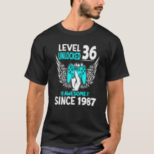 Level 36 Unlocked Awesome Since 1987 36th Birthday T-Shirt
