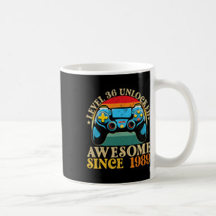 Level 36 Unlocked Awesome Since 1989 36th Birthday Coffee Mug