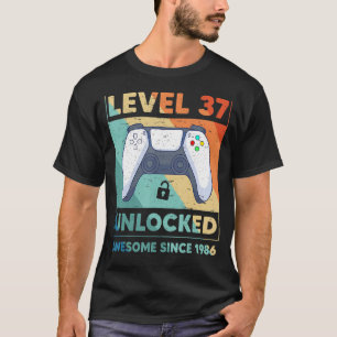 Level 37 Unlocked 37th Birthday Women Men Since 19 T-Shirt