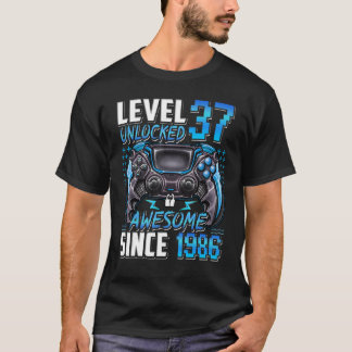 Level 37 Unlocked Awesome Since 1986 37th Birthday T-Shirt