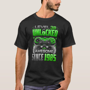Level 38 Unlocked Awesome Since 1985 38th Birthday T-Shirt