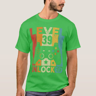 Level 39 Unlocked Gaming Controller 39th Birthday  T-Shirt