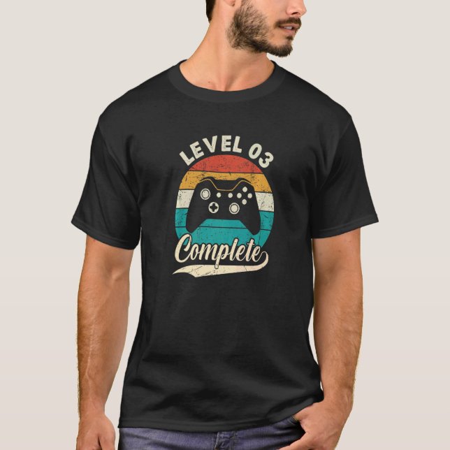 Level 3 Complete  3rd Wedding Aniversary For Him H T-Shirt (Front)