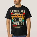 Level 3 Complete 3rd Wedding Anniversary Gamer T-Shirt<br><div class="desc">Funny 3 Wedding/ Birthday Gift Ideas for Men/ Women - Level 3 Complete Shirt. 3rd anniversary gifts for couple,  father,  husband,  boyfriend,  wife,  uncle,  mom,  friends married in 2020. It is time to party 3rd Wedding Anniversary Celebration</div>