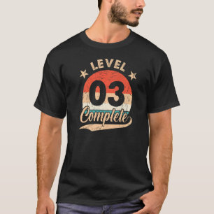 Level 3 Complete Retro 3rd Wedding Aniversary For T-Shirt