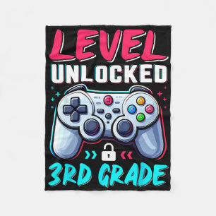 Level 3rd Grade Unlocked Back To School Team Third Fleece Blanket