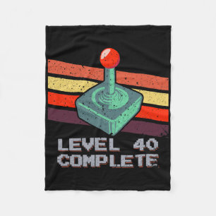 Level 40 Complete 40th Birthday Video Games 1 Fleece Blanket