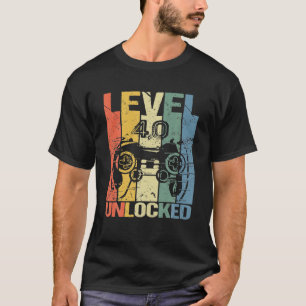 Level 40 Unlocked Awesome 1982 Video Game 40th T-Shirt