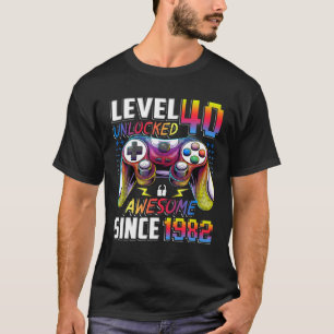 Level 40 Unlocked Awesome Since 1982 40Th Birthday T-Shirt