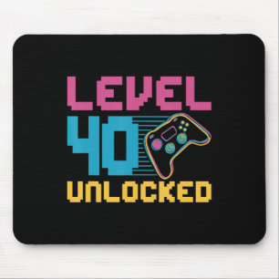 Level 40 unlocked Gaming Birthday  Mouse Pad