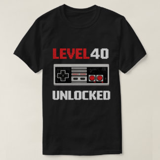 Level 40 Unlocked Retro Gaming 40th Birthday T-Shirt