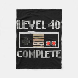 Level 40 Unlocked Shirt Video Gamer 40th Birthday  Fleece Blanket