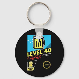 Level 40 Unlocked Video Game 40th Birthday Keychain