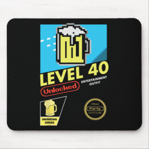 Level 40 Unlocked Video Game 40th Birthday Mouse Pad