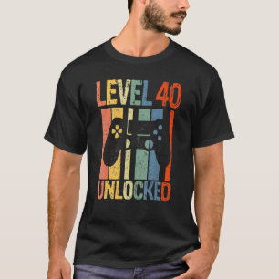 Level 40 Unlocked Video Gamer 40th Birthday Bo T-Shirt
