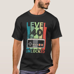 Level 40 Unlocked Video Gamer 40Th Birthday Gifts T-Shirt