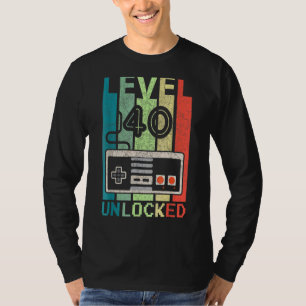 Level 40 Unlocked Video Gamer 40th Birthday Tee
