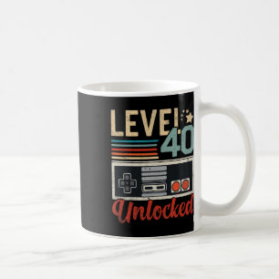 Level 40 Unlocked Video Gamer Controller 40th Birt Coffee Mug