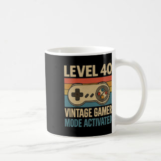 Level 40 Vintage Gamer Mode Activated Retro Coffee Mug