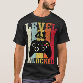 Level 41 Unlocked Funny Video 41st Birthday Gift T-Shirt