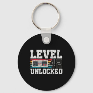Level 42 Unlocked 42 Year Old Gift Video Gamer 42n Keychain
