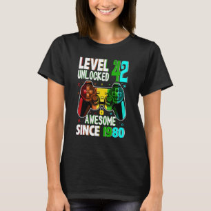 Level 42 Unlocked Awesome Since 1980 42nd Birthday T-Shirt