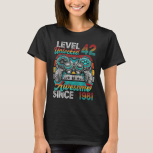 Level 42 Unlocked Awesome Since 1981 42nd Birthday T-Shirt