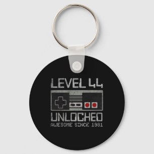 Level 44 Unlocked 44th Birthday 44 Year Old Video Keychain