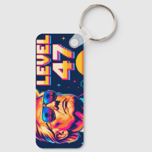 Level 47 Neon Arcade Two-Sided Aluminum Keychain