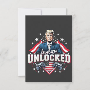 Level 47th unlocked Trump Won Inaguration Day  Thank You Card