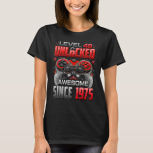 Level 48 Unlocked Awesome Since 1975 48th Birthday T-Shirt