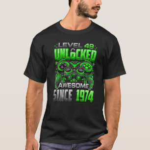 Level 49 Unlocked Awesome Since 1974 49th Birthday T-Shirt