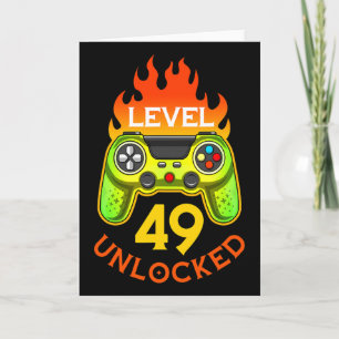 Level 49 Unlocked Videogamer Born In 1972 49 Years Card