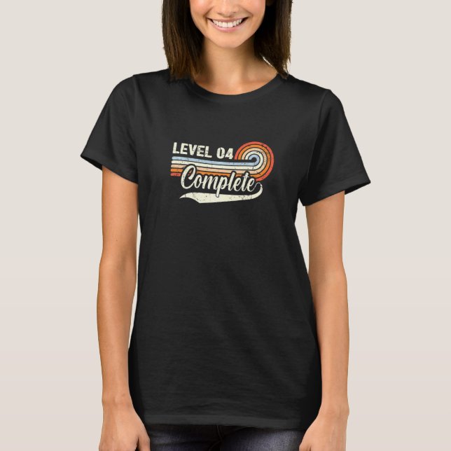 Level 4 Complete  4th Wedding Aniversary For Him H T-Shirt (Front)