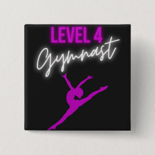 Level 4 Gymnast 2 Inch Square Button