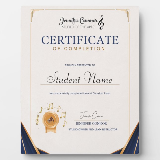 Level 4 Piano Plaque (Front)