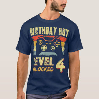 Level 4 Unlocked Birthday Boy ~ Cute 4th Birthday T-Shirt