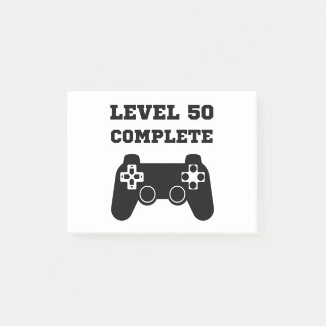 Level 50 complete 50th birthday post-it notes (Front)