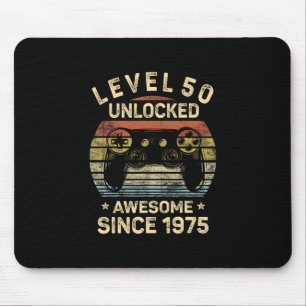Level 50 Unlocked 50th Birthday 50 Year Old Gifts Mouse Pad