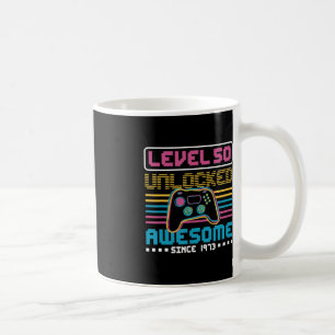 Level 50 unlocked awesome since 1973 Gaming Birthd Coffee Mug