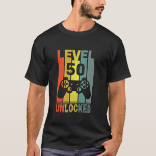Level 50 Unlocked Funny Video Gamer 50th Birthday  T-Shirt