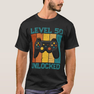 Level 50 Unlocked Retro Gamer Vintage T-Shirt