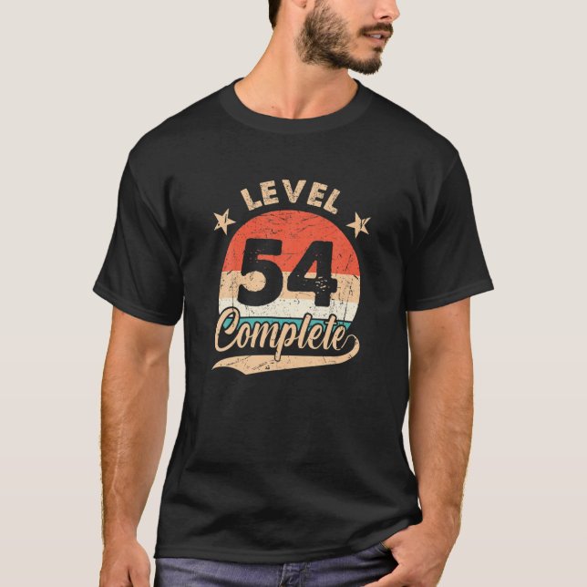 Level 54 Complete Retro 54Th Wedding Aniversary Fo T-Shirt (Front)