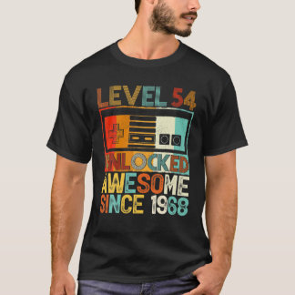 Level 54 Unlocked Awesome Since 1968 54Th Birthday T-Shirt